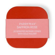 Paddywax 20 Incense Cones + Holder, Saffron Rose