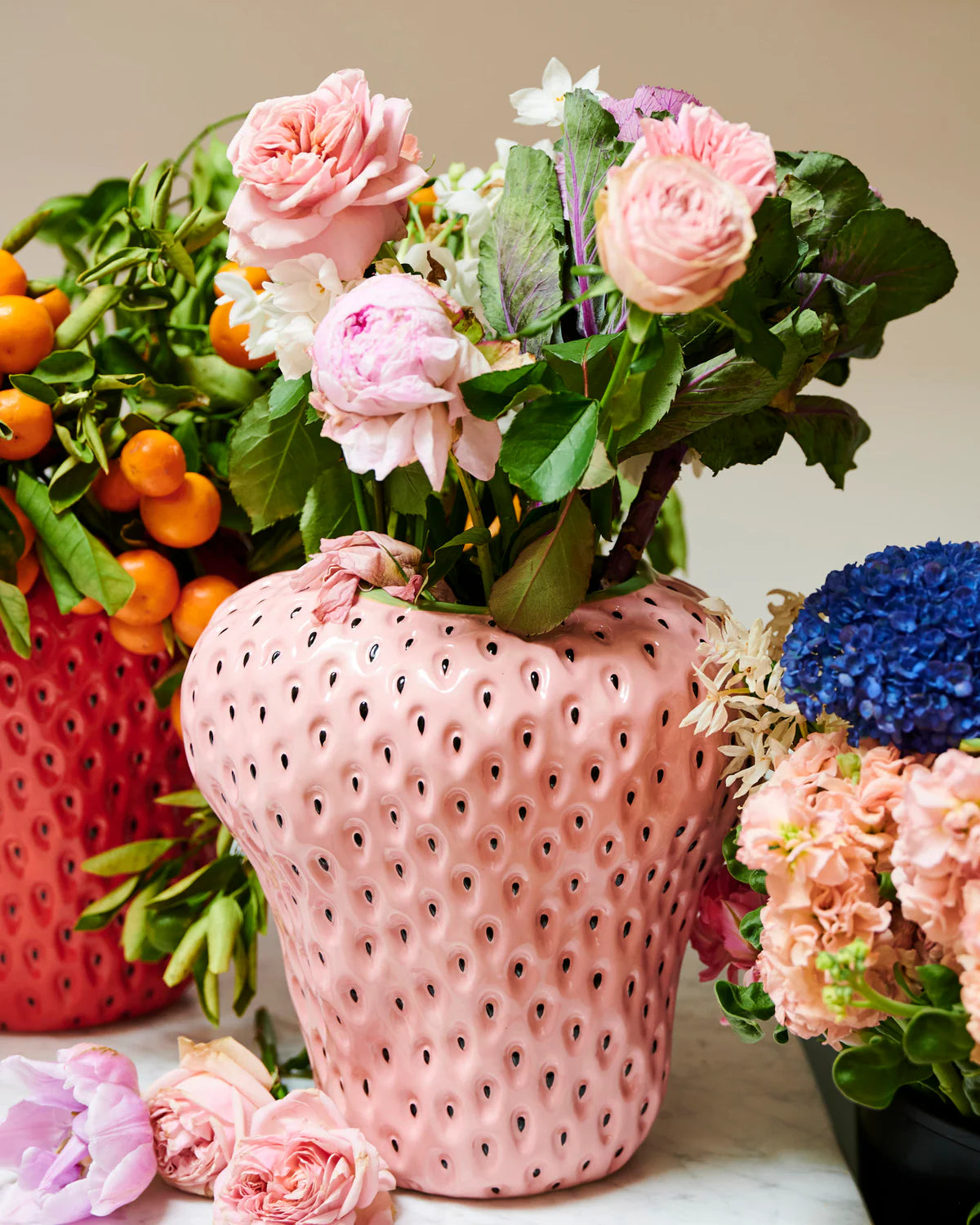 Kip & Co Pineberry Vase, Pink