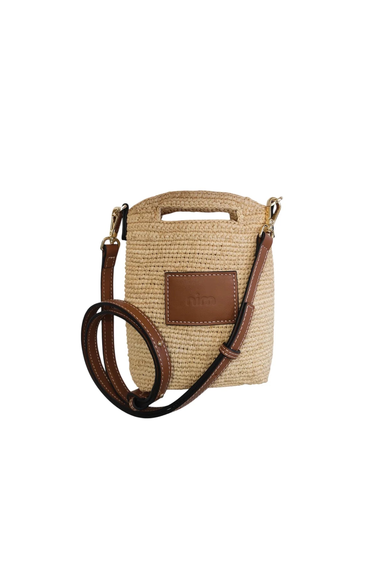 Nim The Label Leather Trimmed Raffia Pocket