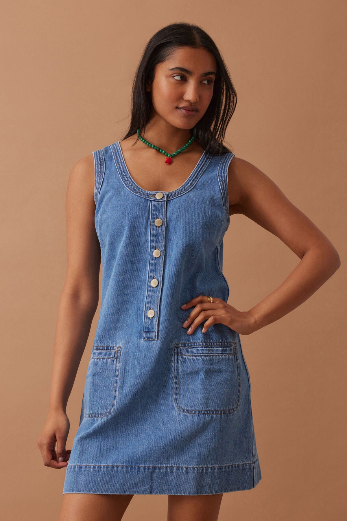 Ceres Sunny Denim Tank Dress, Vintage Blue