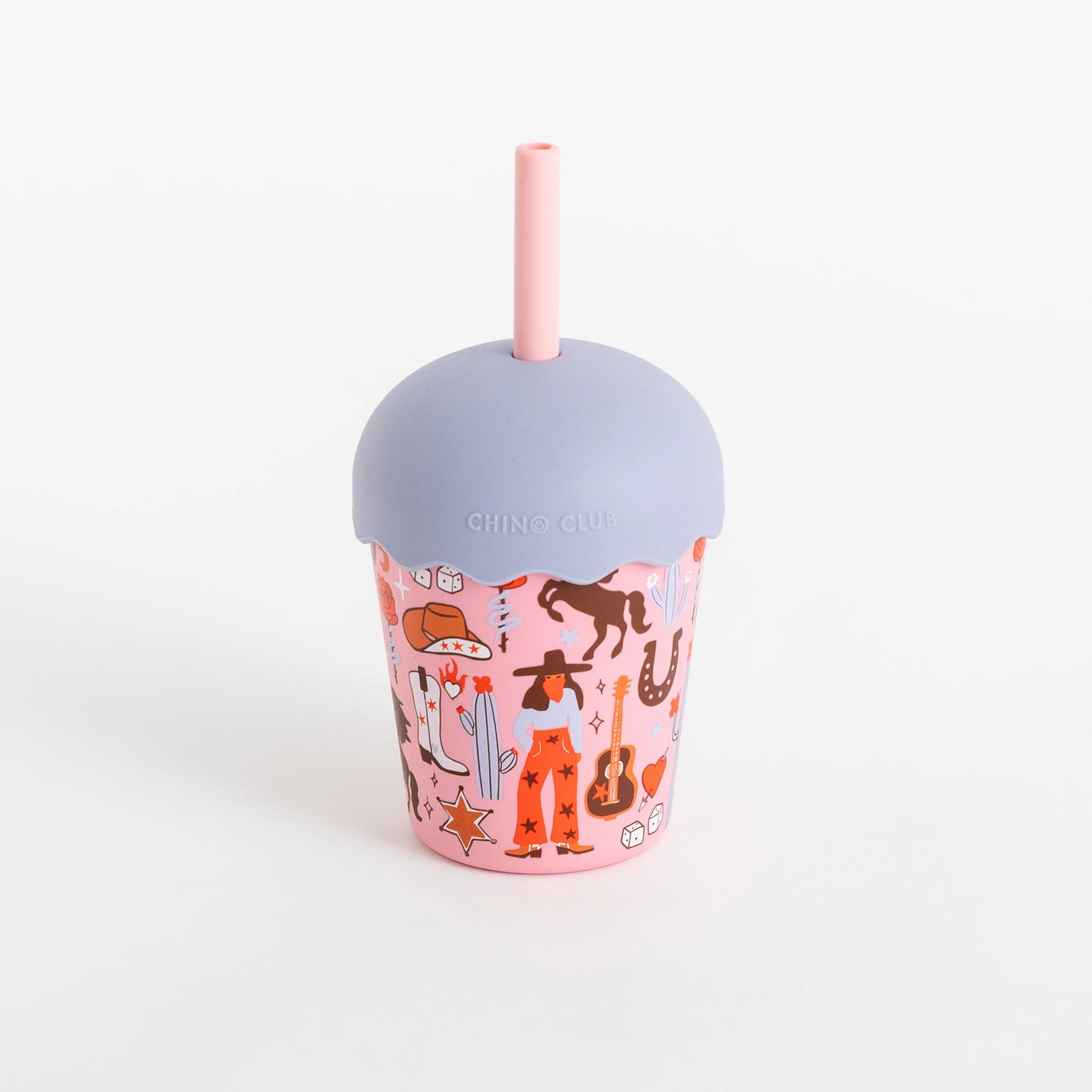 Chino Club Mini 200ml Smoothie Cup & Straw, Cowgirl