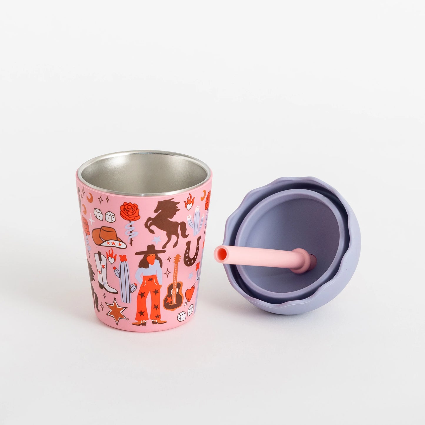 Chino Club Mini 200ml Smoothie Cup & Straw, Cowgirl