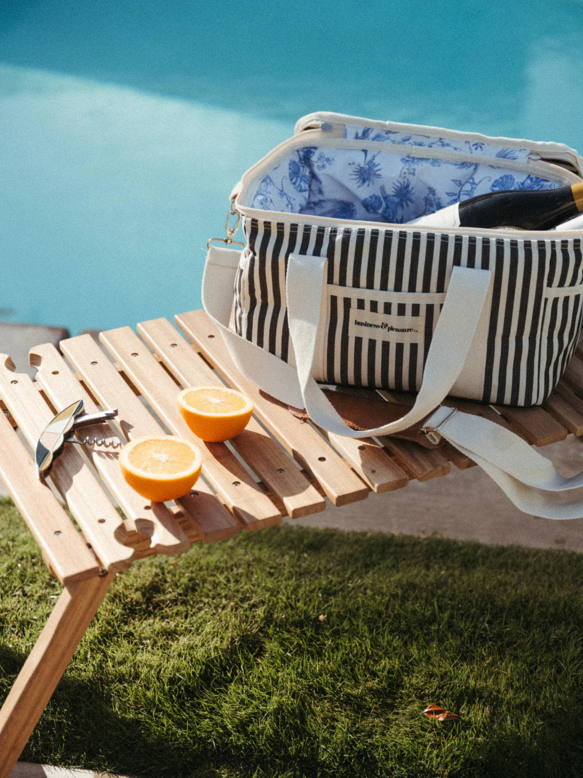 Business and Pleasure The Premium Cooler Bag, Lauren’s Navy Stripe