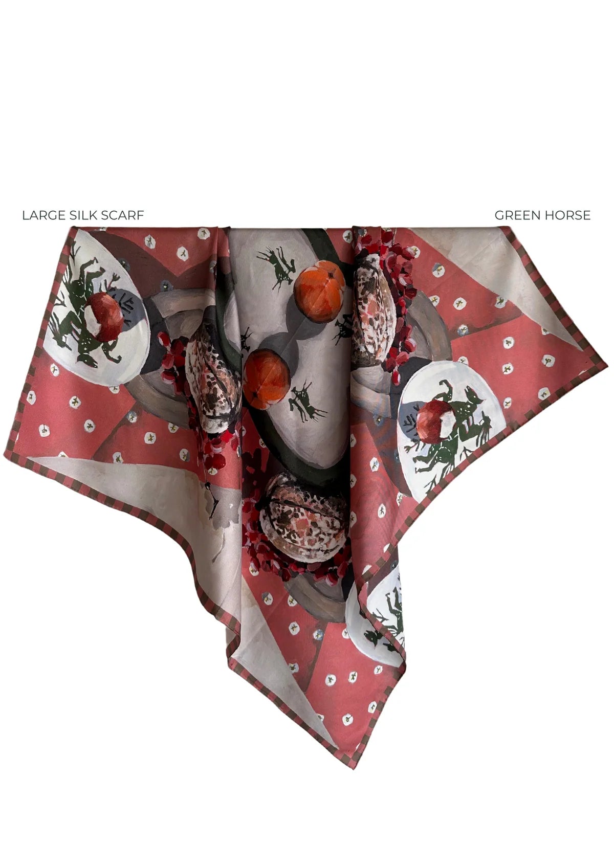 FAR MER. by Whitney Green Horse Silk Scarf