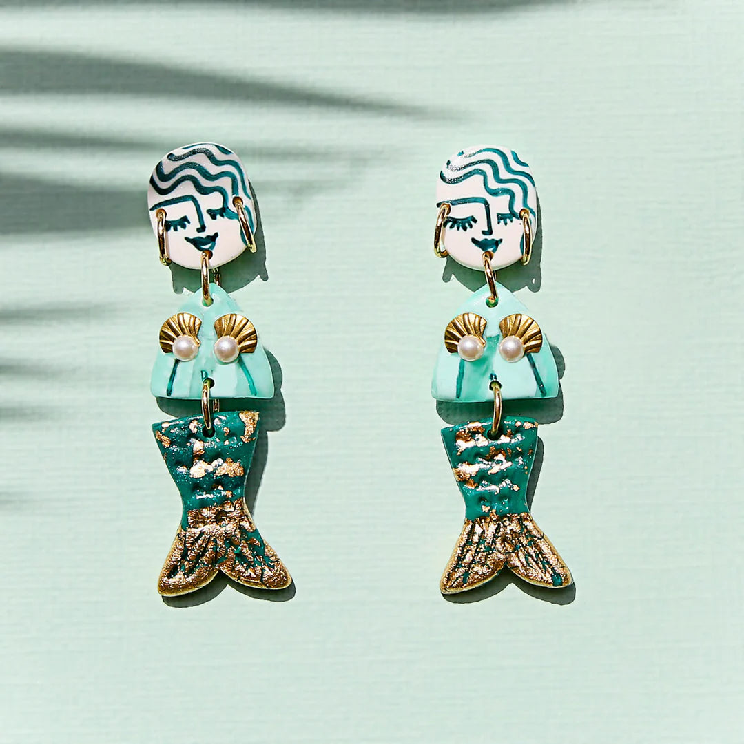 Kingston Emerald Mermaid Earrings