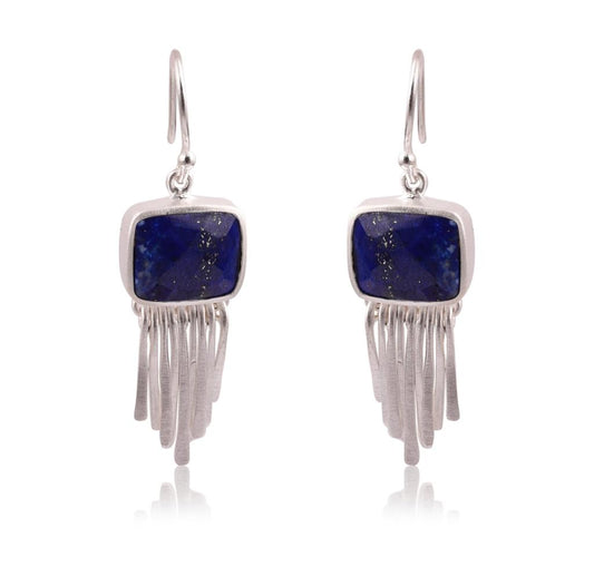 Susan Rose Orphelia Lapis Earrings Silver