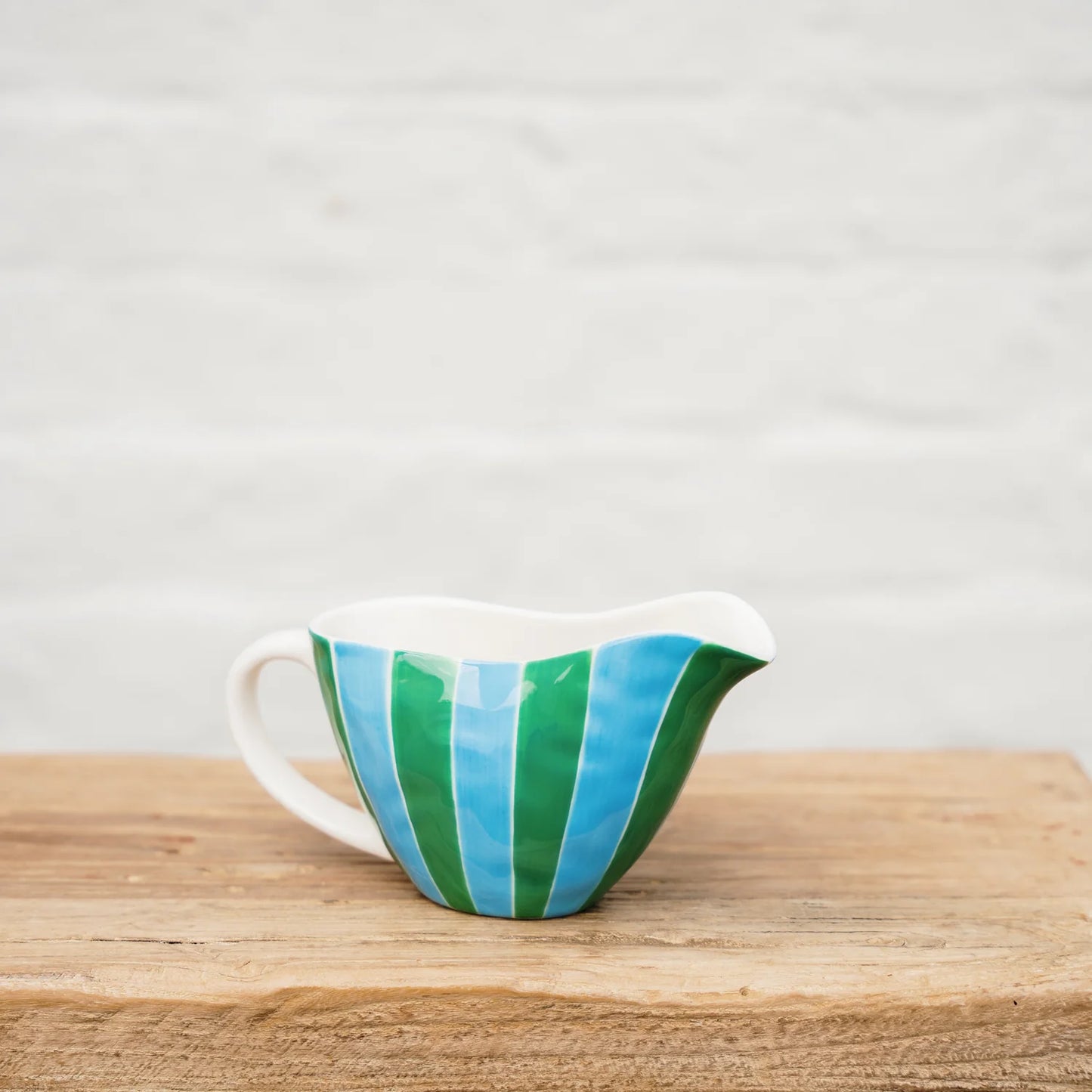 Noss & Co Gravy Jug, Green and Cornflower Blue