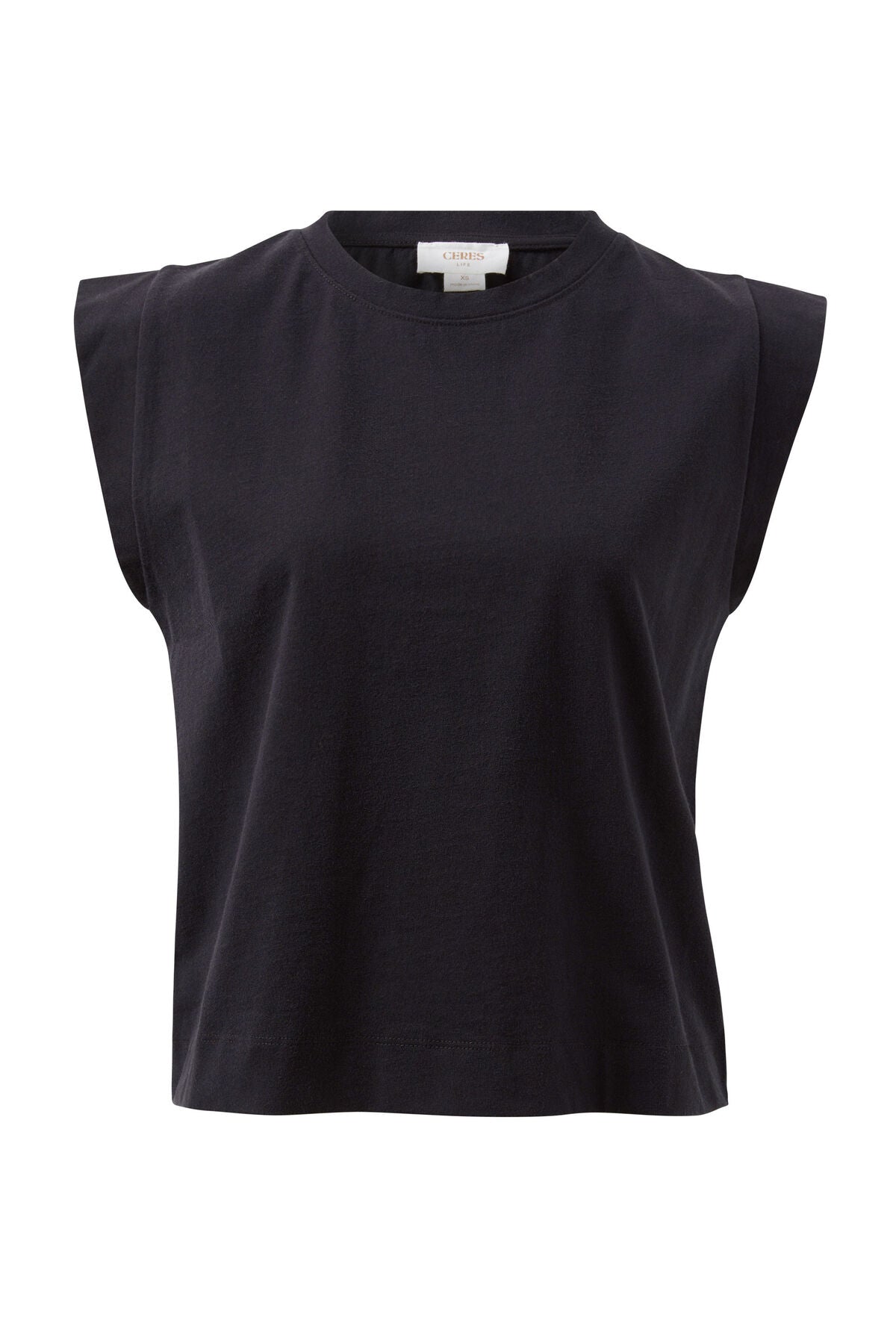 Ceres Life Extended Shoulder Tee, Black
