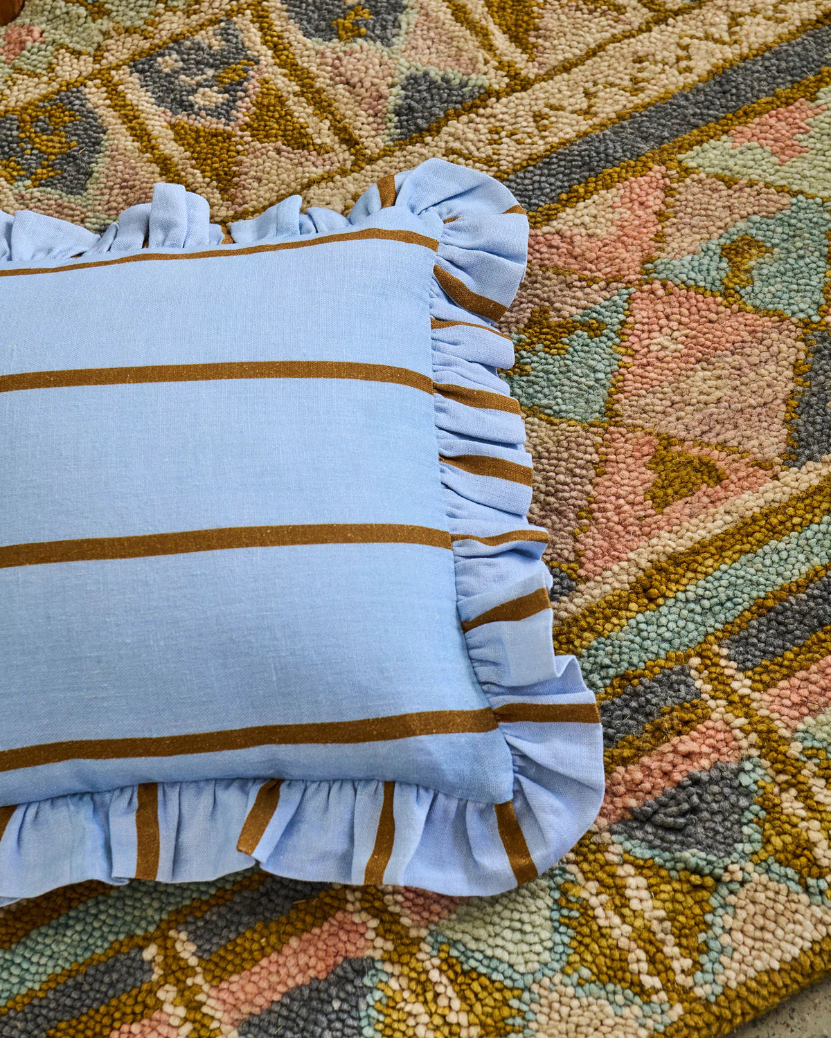 Kip & Co Frill Upholstery Cushion, Como Stripe