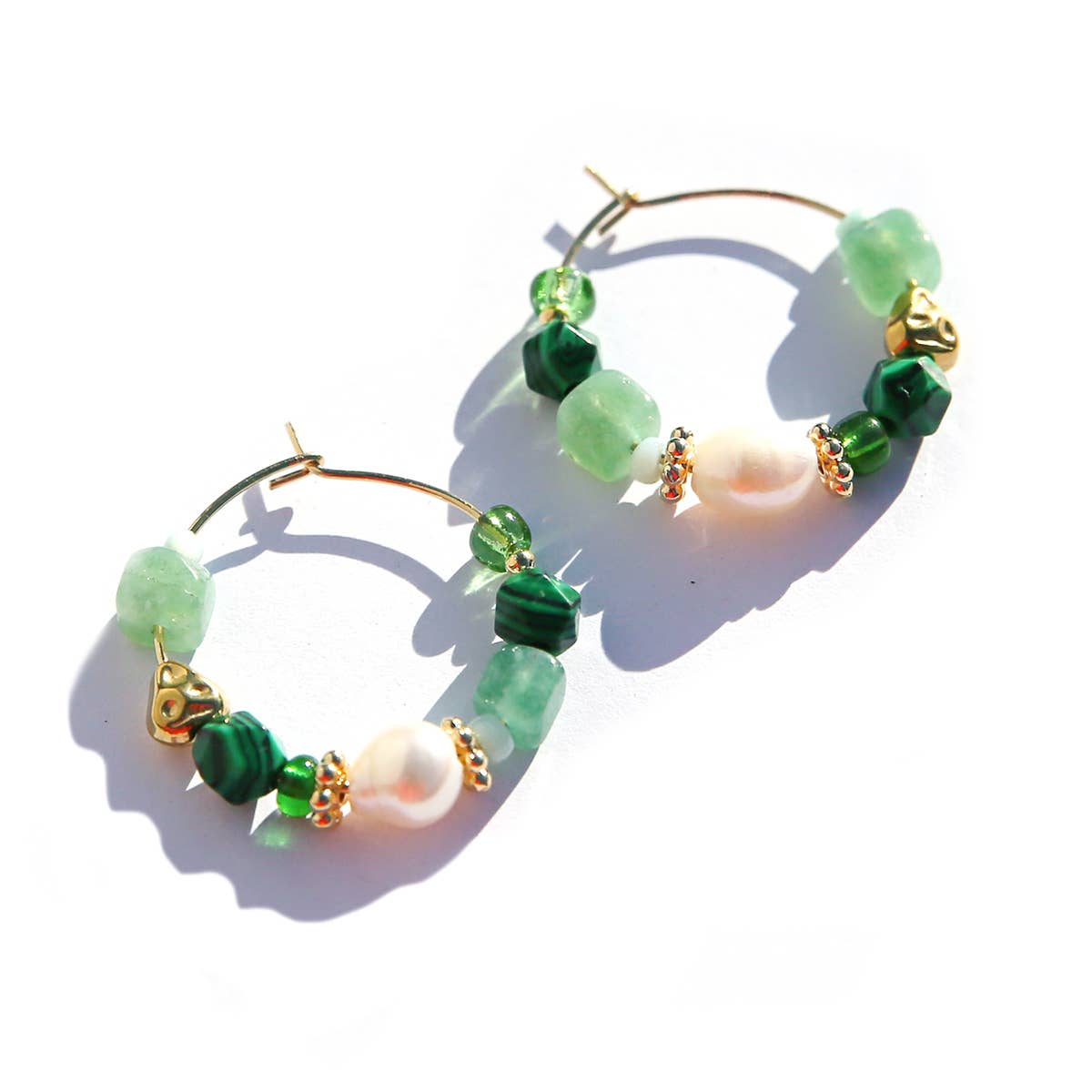 Kingston Hoop Earrings, Petite Emerald