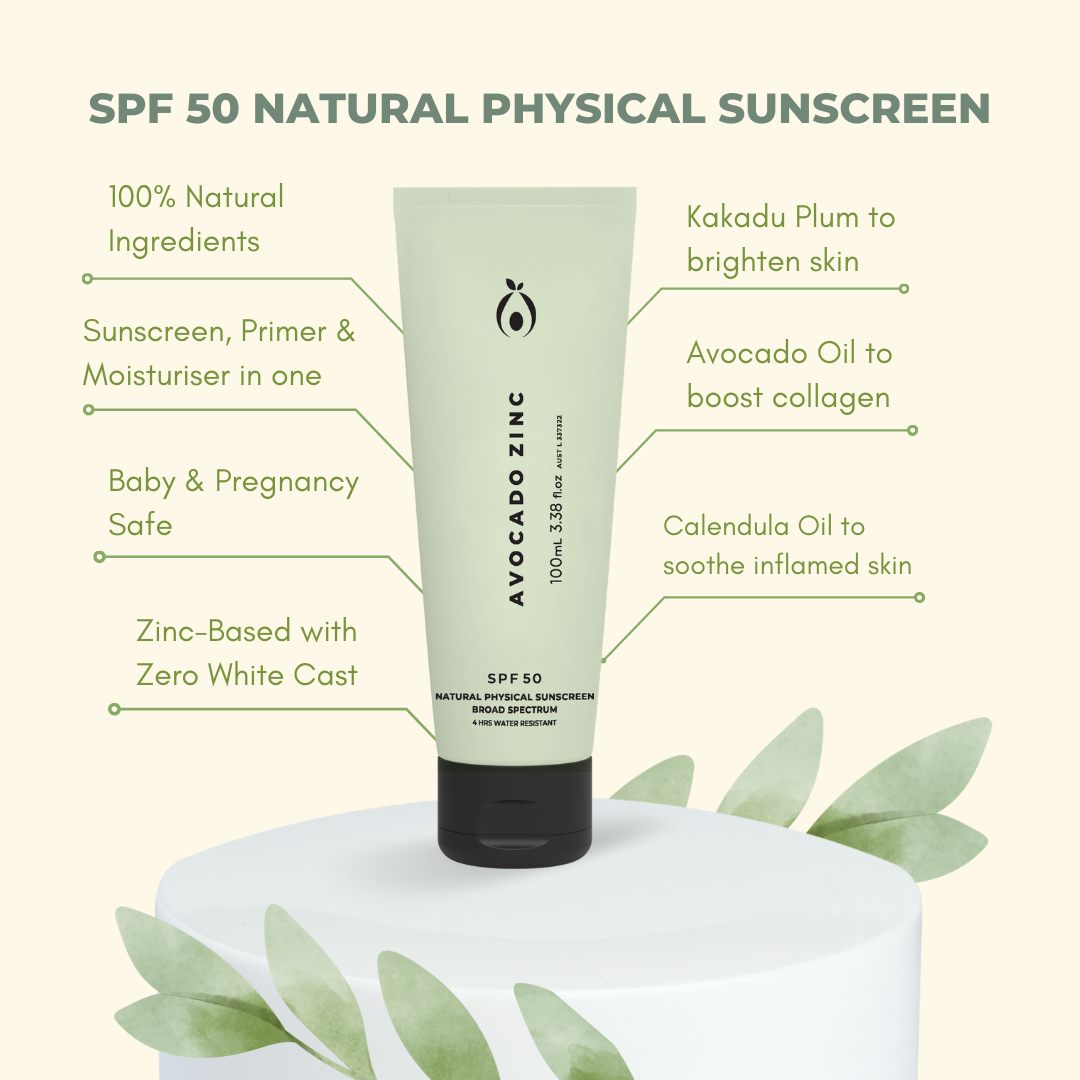 Avocado Zinc SPF 50 Natural Physical Sunscreen