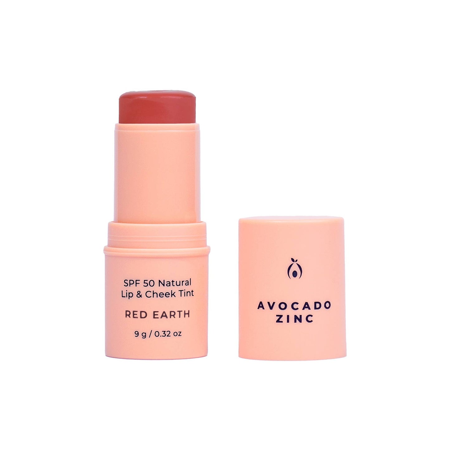 Avocado Zinc SPF 50 Natural Lip & Cheek Tint, Red Earth