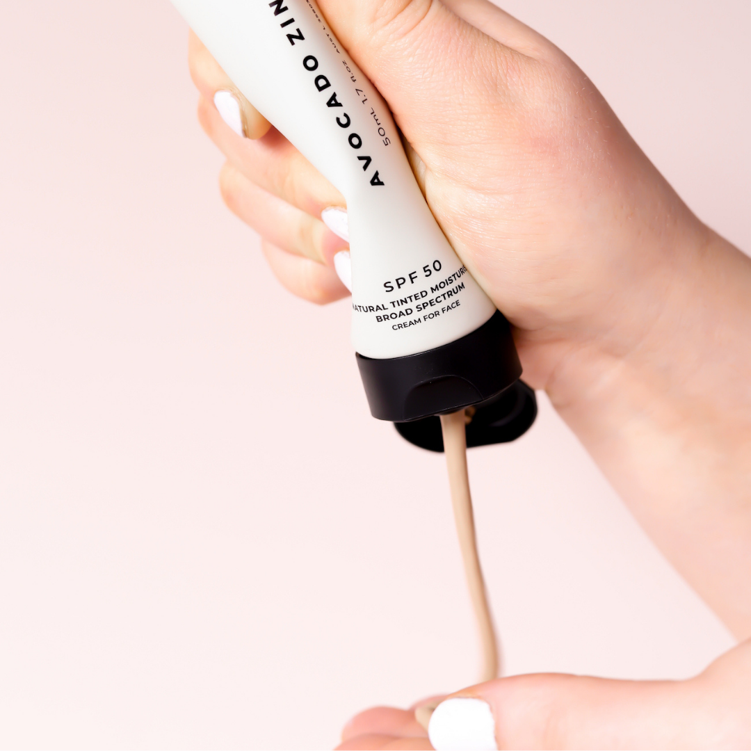 Avocado Zinc SPF 50 Natural Tinted Moisturiser, Medium-Dark