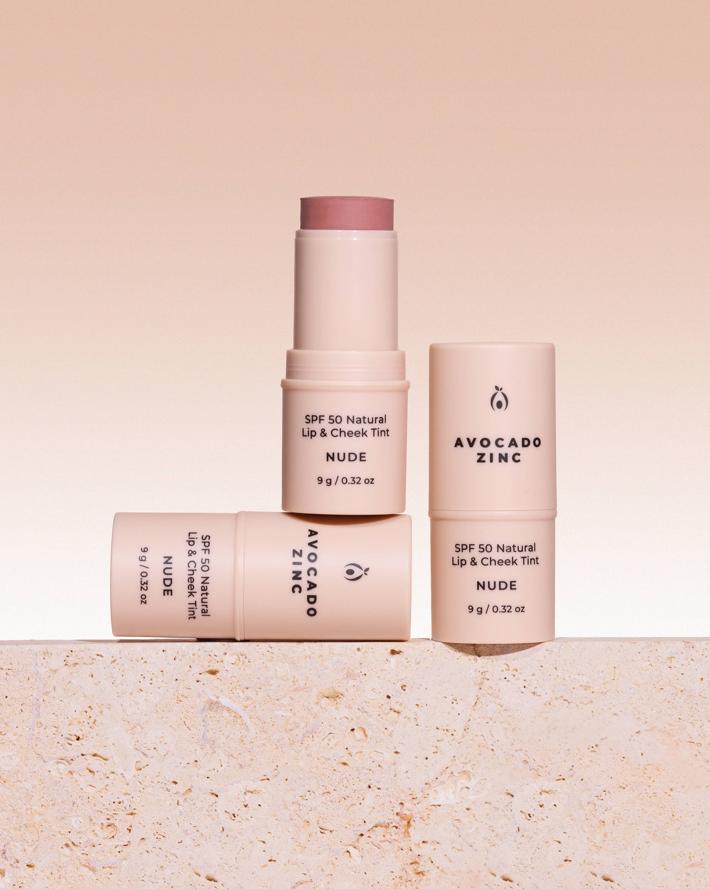 Avocado Zinc SPF 50 Natural Lip & Cheek Tint, Nude