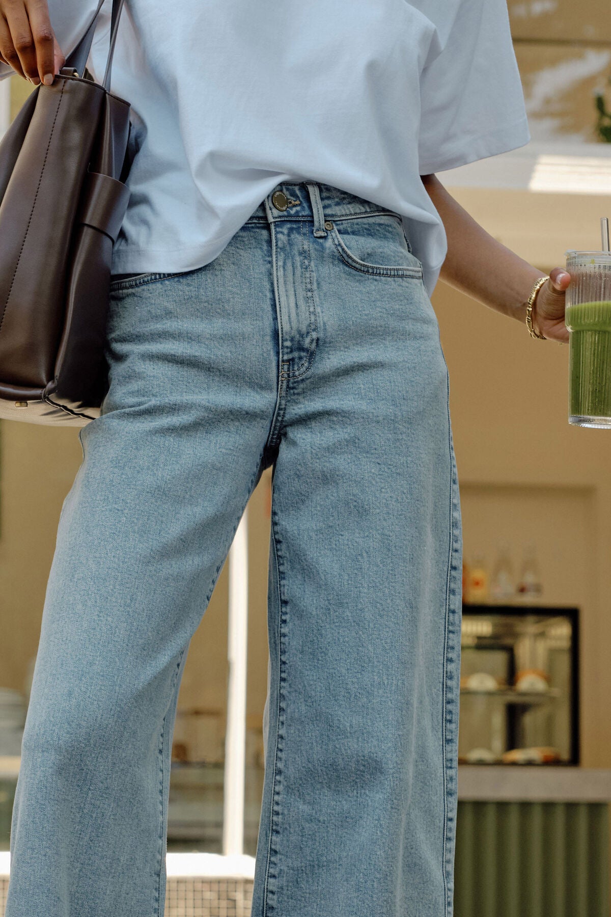 Ceres Life Evie Wide Leg Jean, Mid Vintage Blue