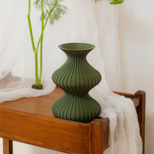 Printer Potters Illusion Vase, Moss Green