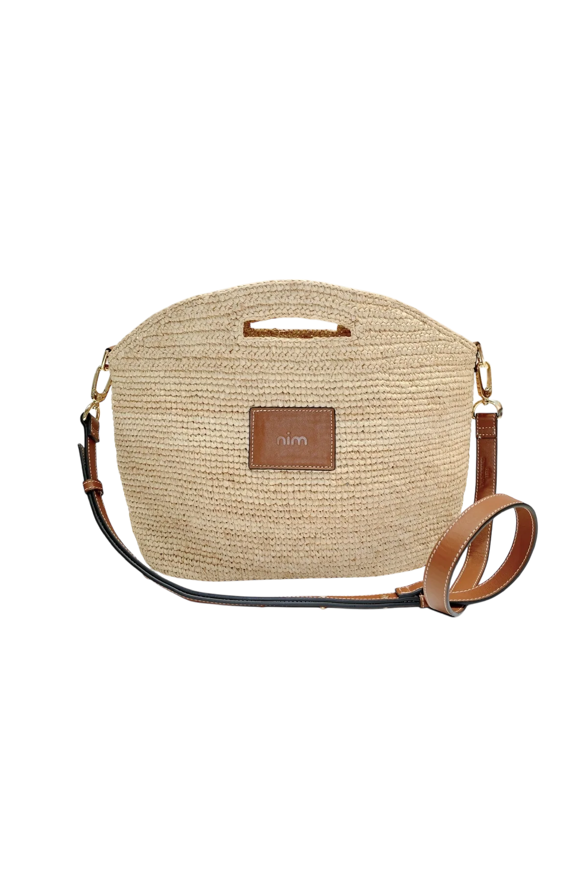 Nim The Label Leather Trimmed Raffia BB