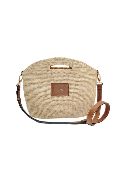 Nim The Label Leather Trimmed Raffia BB