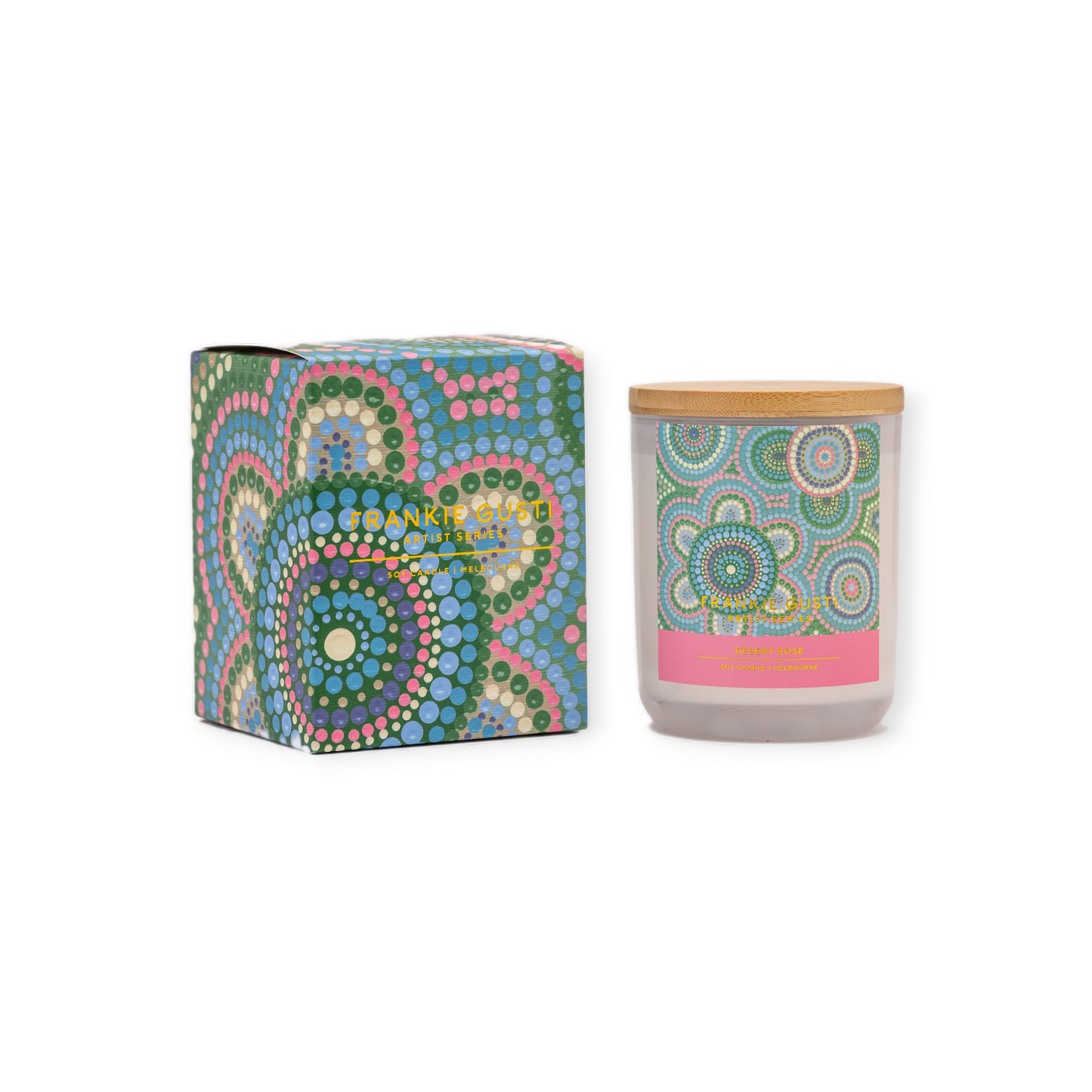 Frankie Gusti Artist Series by Lou Martin Desert Rose Soy Wax Candle