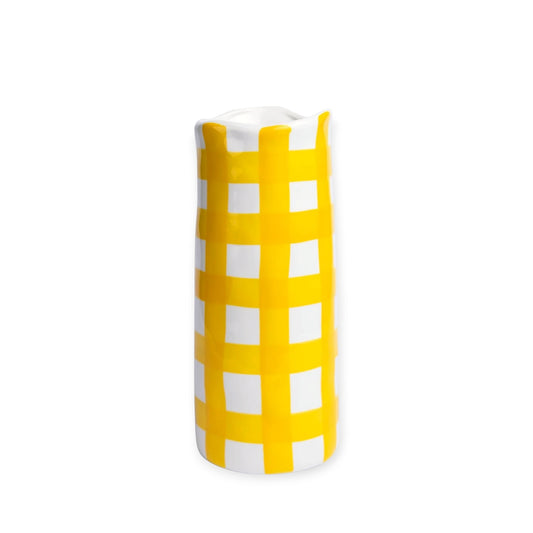 Noss & Co Medium Gingham Vase, Yellow