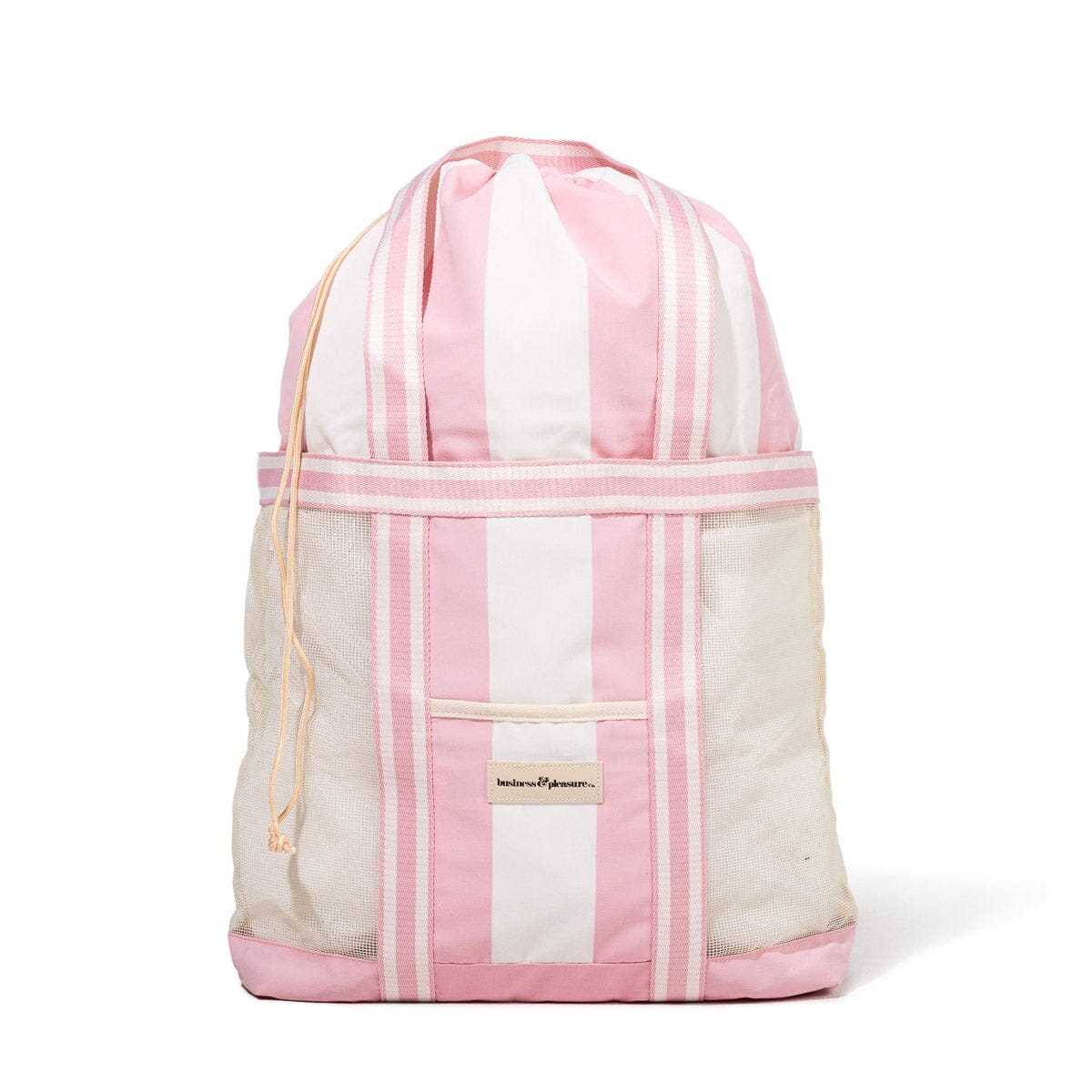 Business and Pleasure The Mesh Beach Bag, Crew Pink Stripe