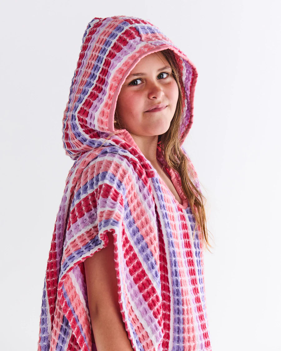 Kip & Co Kids Waffle Poncho Towel, Sorbet Soirée