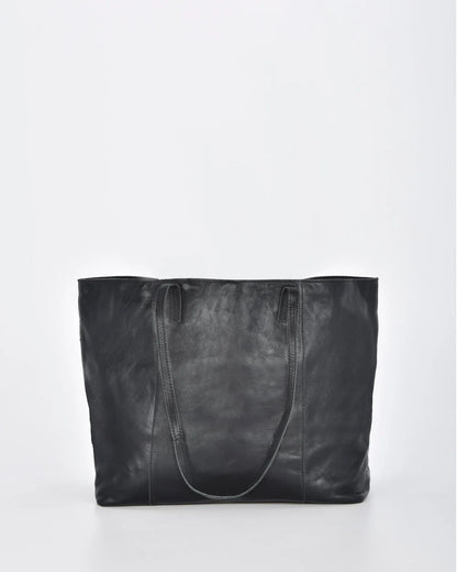 Gabee Elara Metallic Leather Hobo Bag, Black