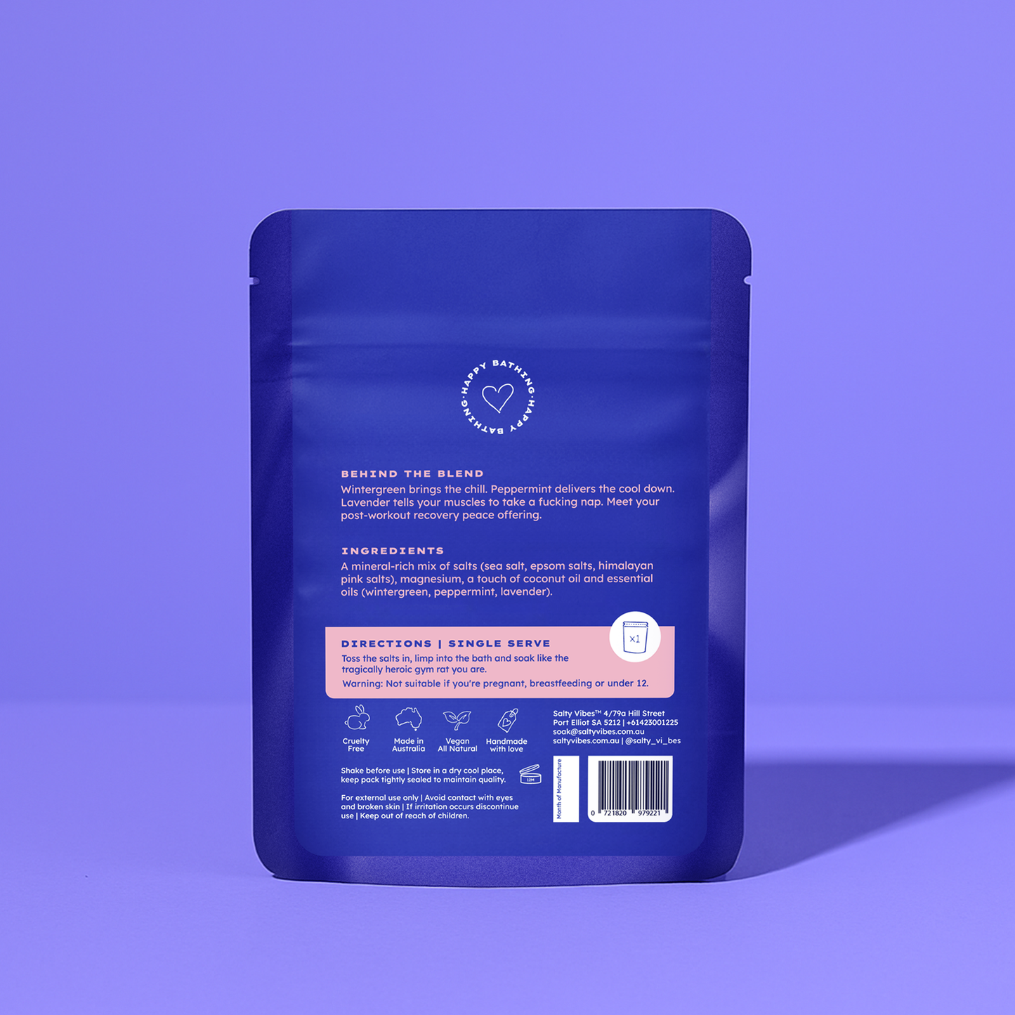 Salty Vibes 100g Bath Salts, 
Sore