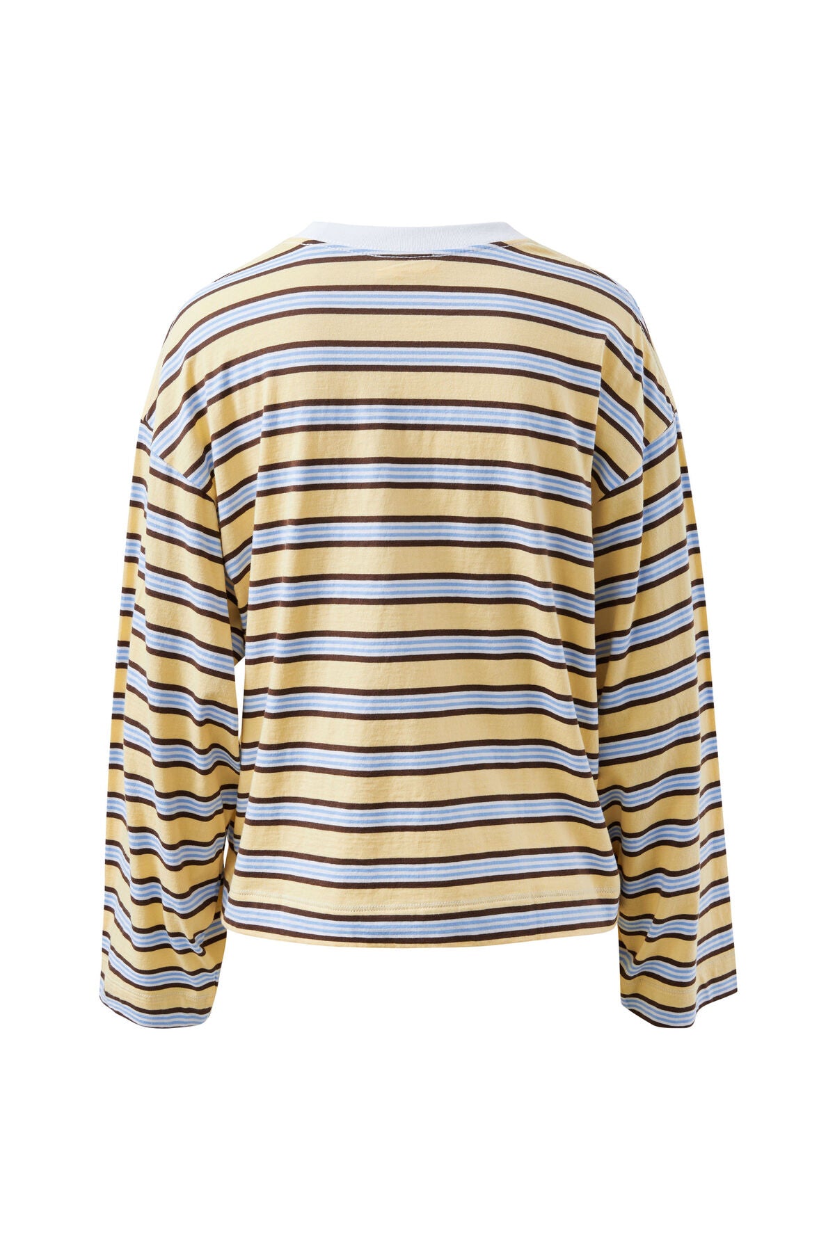 Ceres Life Beau Long Sleeve Slouchy Tee, Butter Brunette Stripe