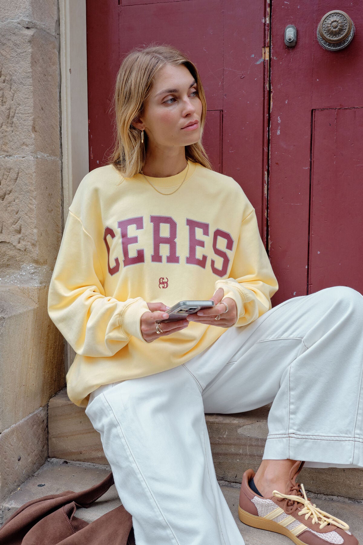 Ceres Life Isla Oversized Slouchy Crew, Butter