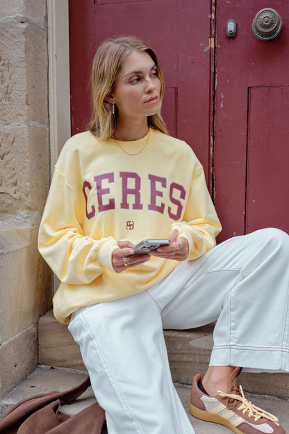Ceres Life Isla Oversized Slouchy Crew, Butter