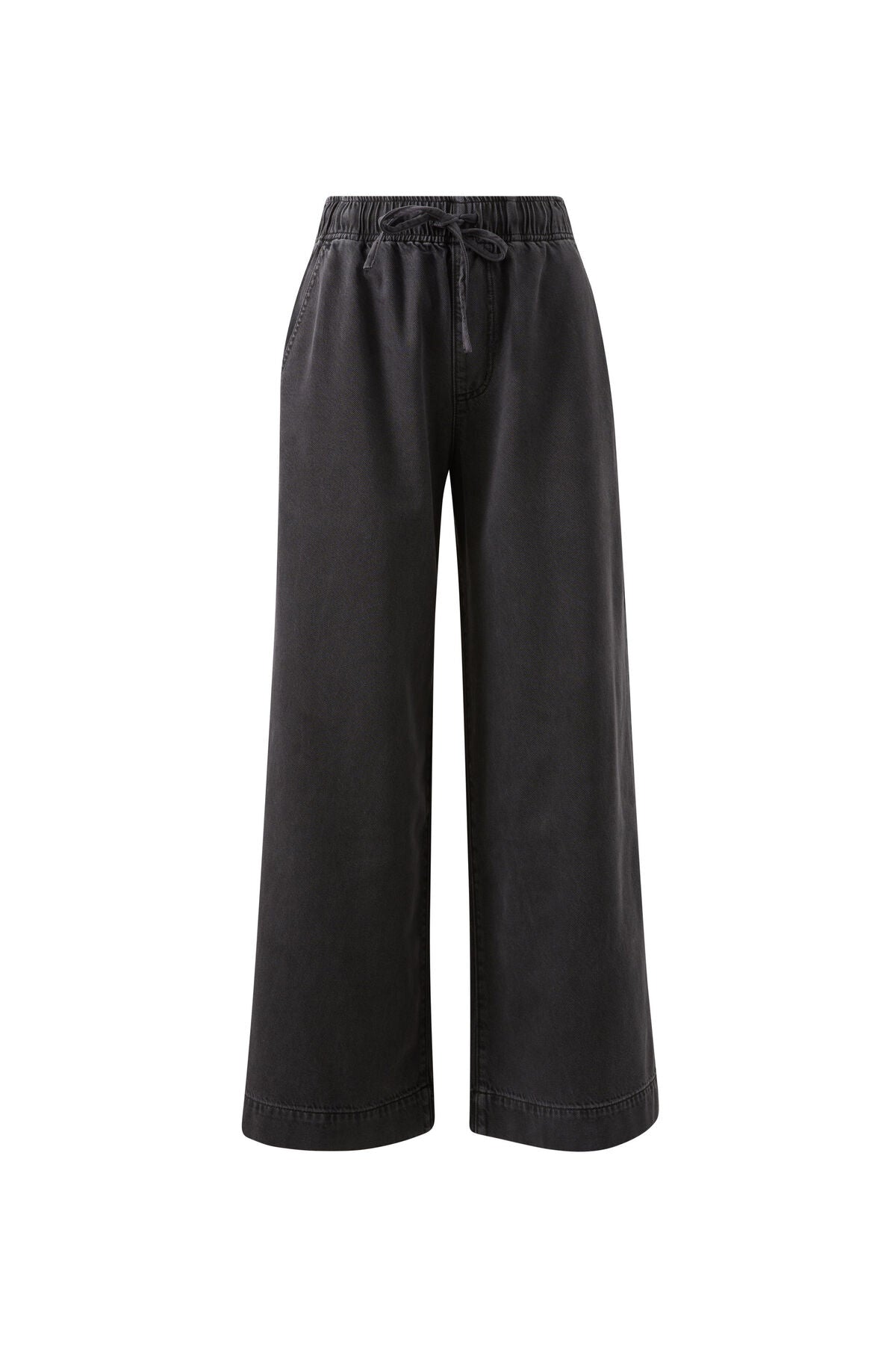 Ceres Life Andie Wide Leg Drawstring Pant, Washed Black