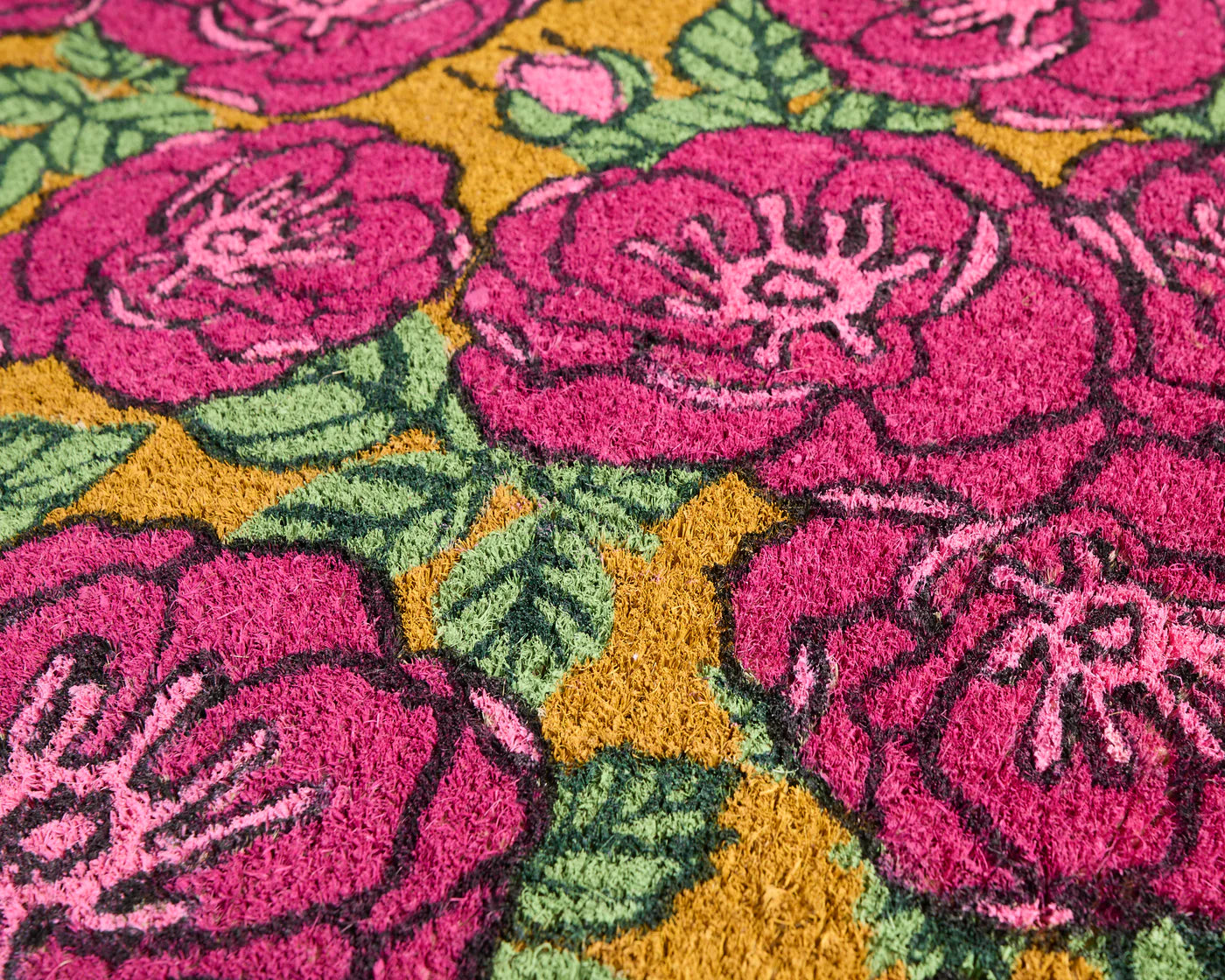 Kip & Co Coir Door Mat, Golden Peony