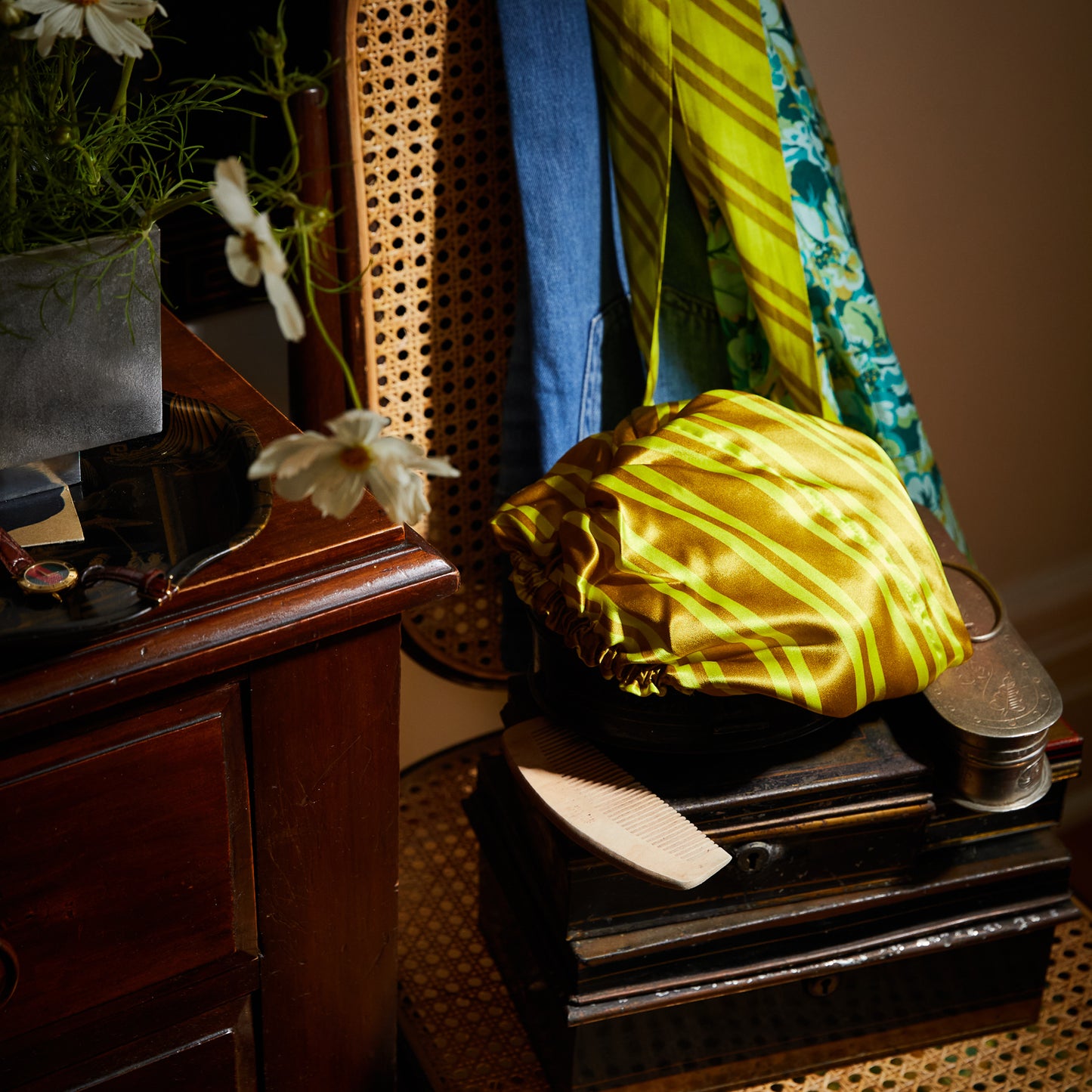 Sage & Clare Taylor Silk Hair Turban, Olive