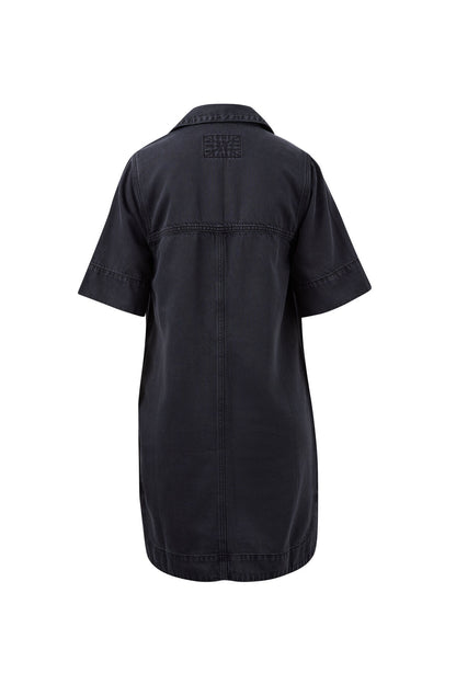 Ceres Life Bonnie Relaxed Shirt Dress, Washed Black