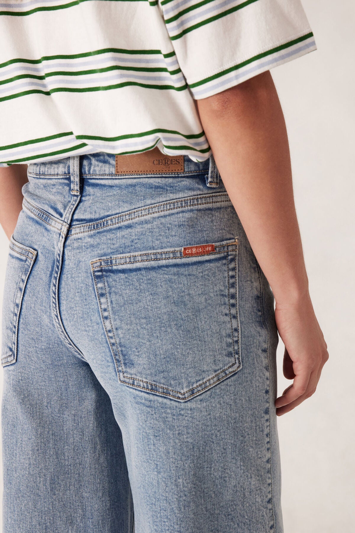 Ceres Life Evie Wide Leg Jean, Mid Vintage Blue