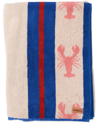 Kip & Co Terry Beach Towel, Lobster Fan Club