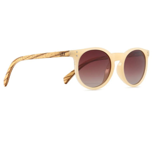 Soek Fraser Sunglasses, Brown Polarised Lens l Walnut Arms