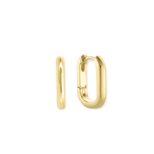 ToniMay Paperclip Polished Huggies, Medium Gold