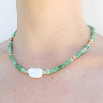 Kingston Necklace, Sage Pearl