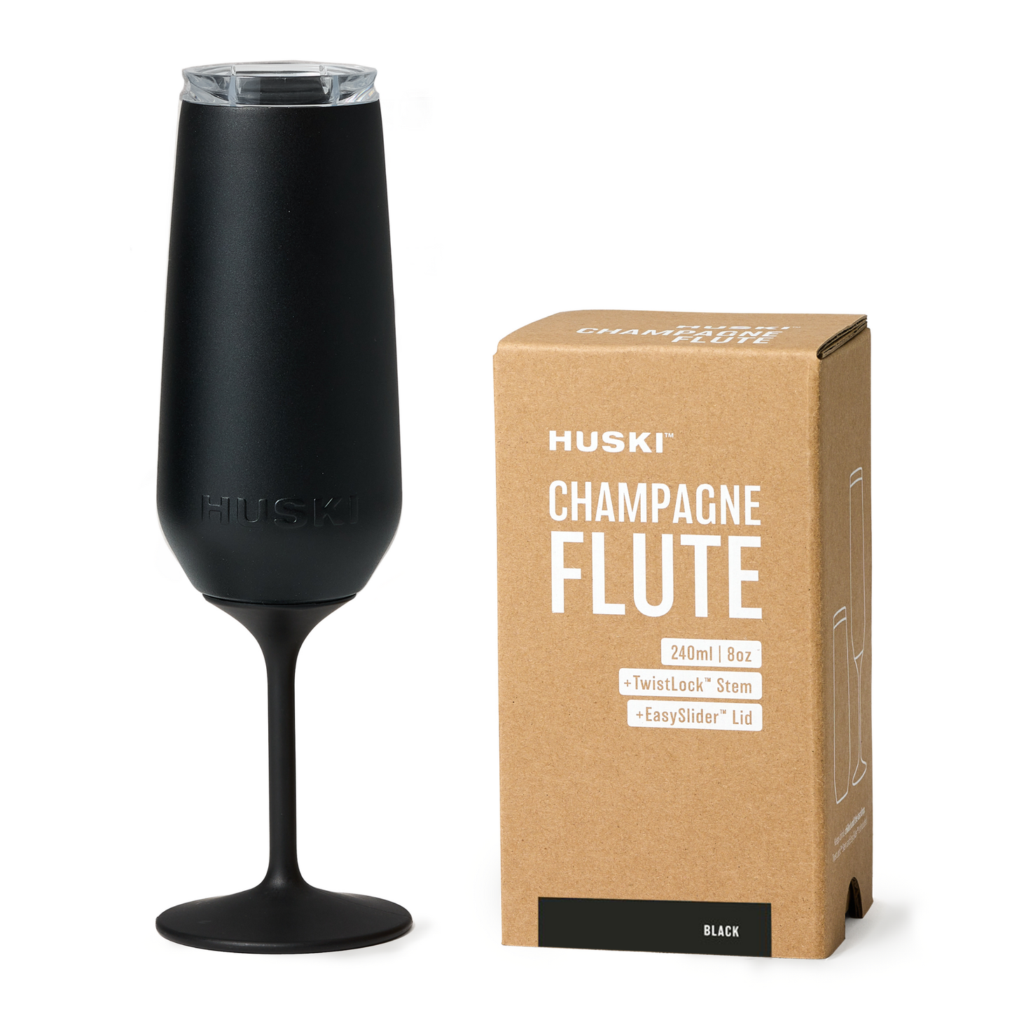 Huski Champagne Flute, Black