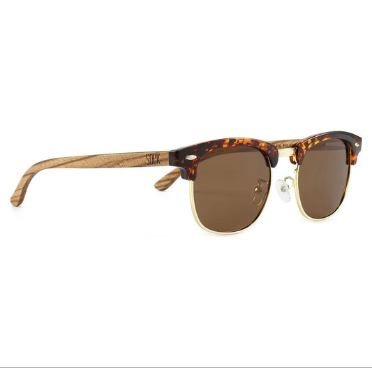 Soek Banjo Sunglasses, Brown Polarised Lens l Walnut Arms