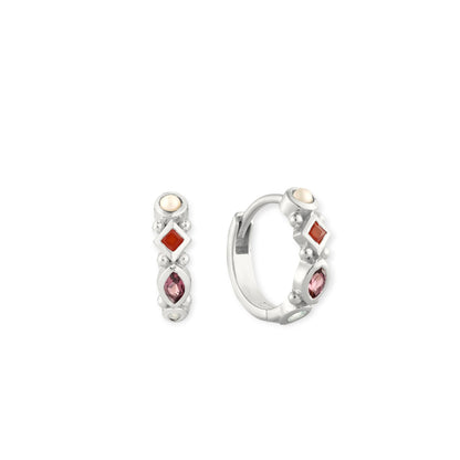 ToniMay Alida Rhodolite Huggies, Silver