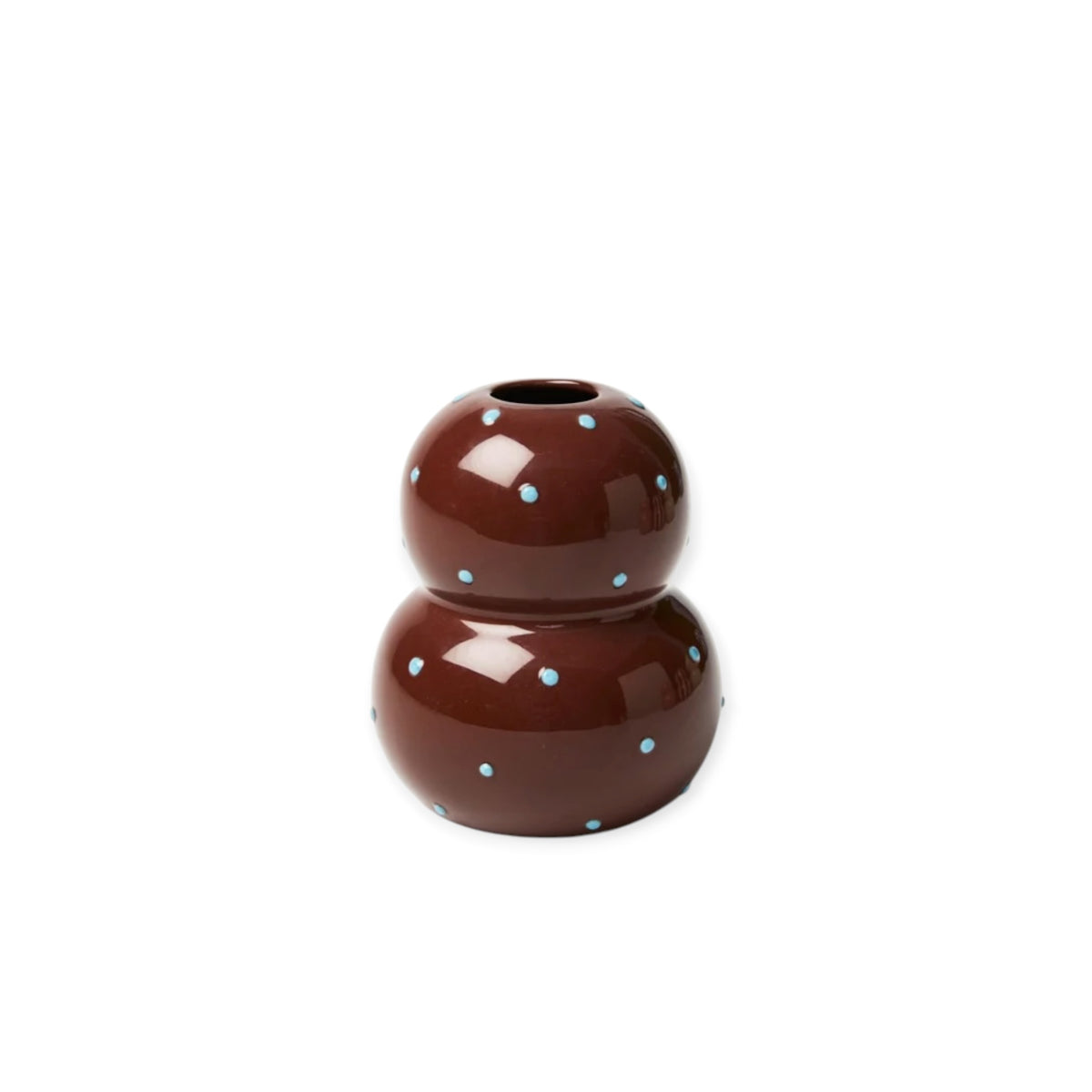 Jones & Co Fonda Vase, Brown Blue Dotty