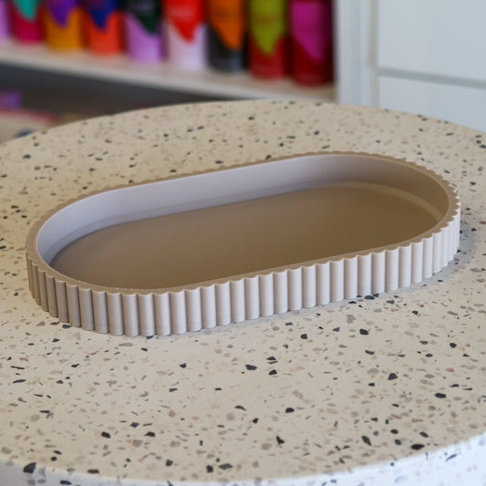 Printing Potters Scalloped Trinket Tray, Oatmeal