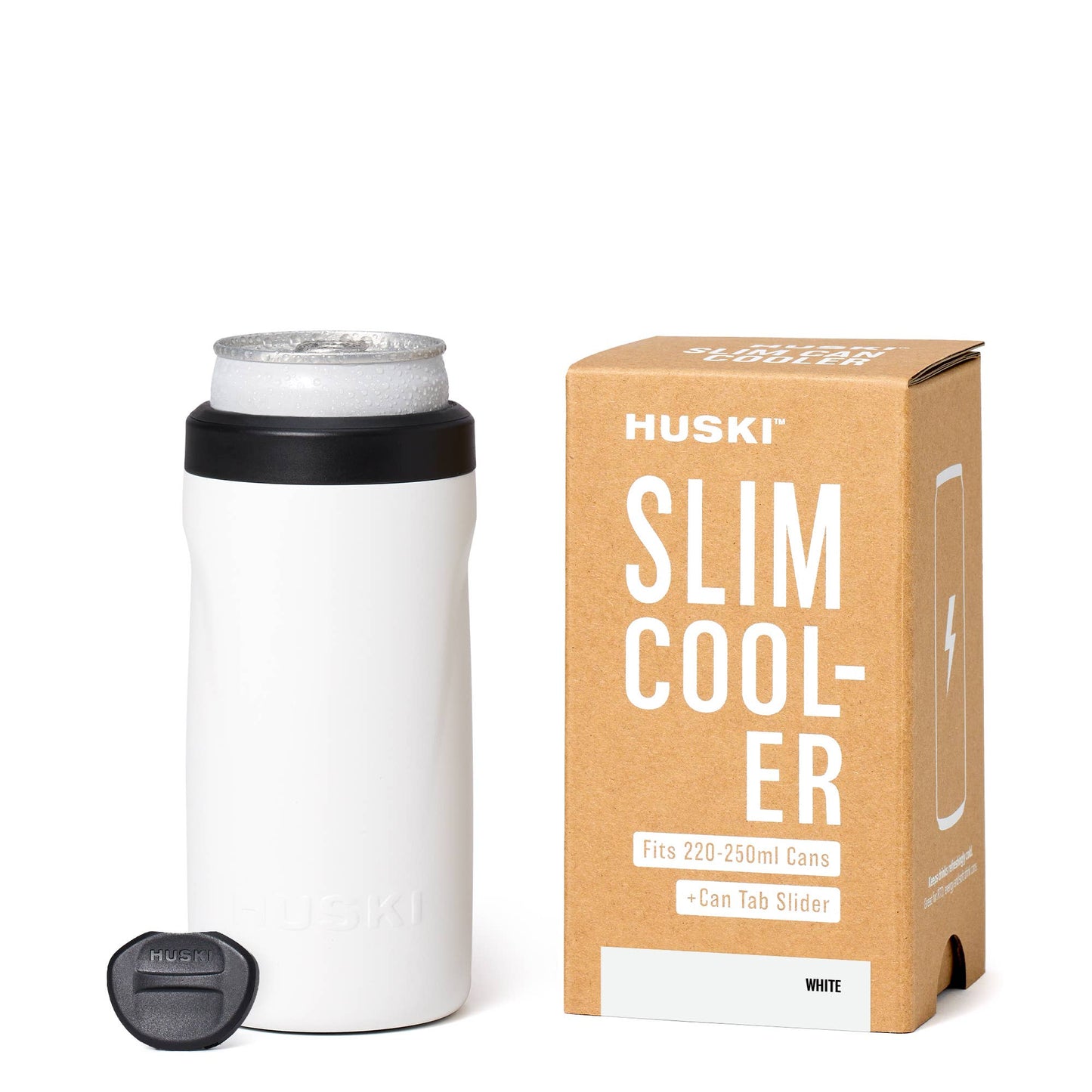 Huski Slim Can Cooler, White