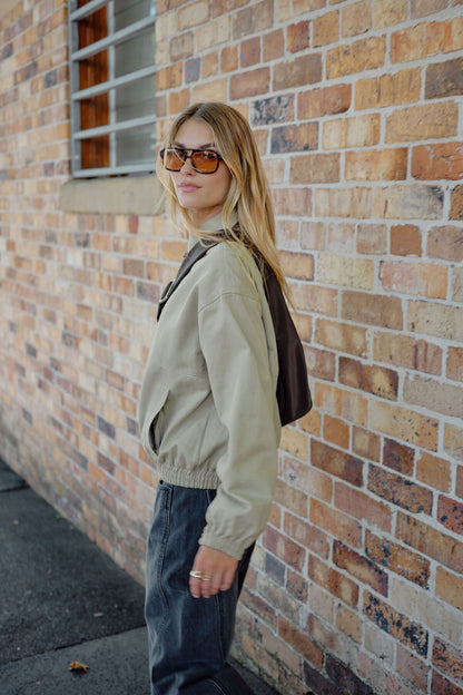 Ceres Life Annie Bomber Jacket, Ash Green