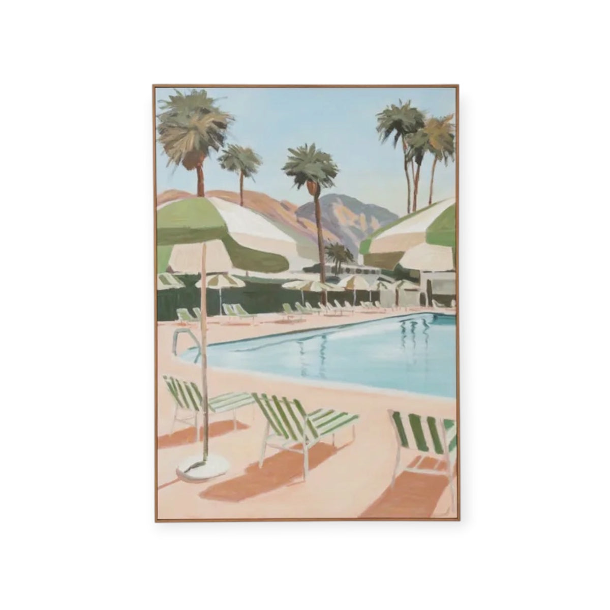 Coast to Coast Malibu Teak Frame Oil Painting 70cm x 100cm