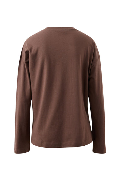 Ceres Life Scout Slouchy Long Sleeve Tee, Brunette Brown