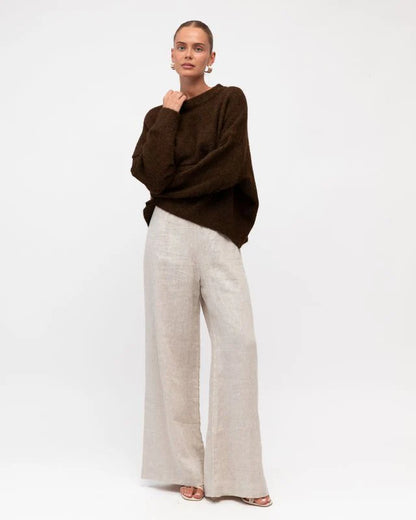 White Closet Tama Knit Jumper, Chocolate